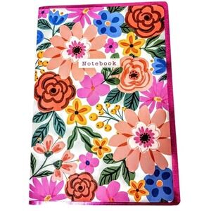 Tropical Notebook Journal Bright FLORAL Lined Soft Cover Cottagecore Stationary